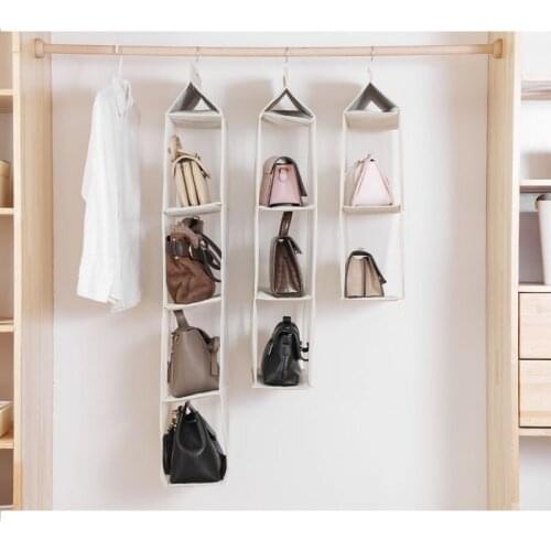 2/3/4 Pockets Hanging Handbag Organizer for Wardrobe Closet Dust-proof Storage Bag Purse Big Handbag Tote Bag Clothes Organizer