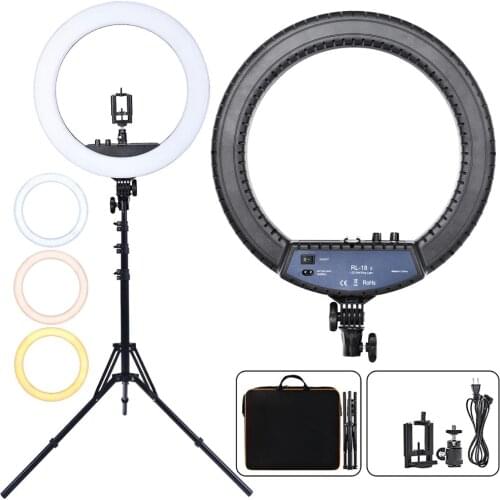 Fusitu RL-18II Dimmable Photographic light 3200-5600K 512 Led Ring Light Camera Photo Studio Phone Makeup Ring Lamp with Tripod