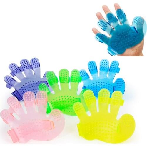 Glove For Dog Cats Comb Shower Bath Massage Brush Finger Brush Hand Shaped Puppy Glove Hair Fur Pet Grooming Tool Products