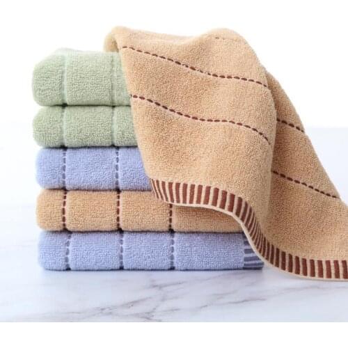 Hot sell Pure cotton customization gift supermarket daily necessities wipe striped face towel wholesale plain adult towel