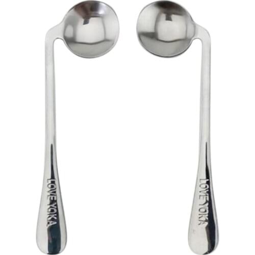 Durable Stainless Steel Angled Offset Spoon Left/Right Hand Feeding Spoon For Children Elderly Patients