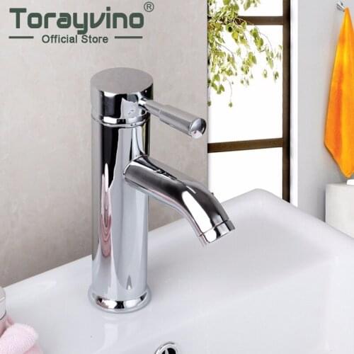 Torayvino Sumptuous Delicate Basin Faucet Chrome Polished Deck Mounted Single Hold Single Handle Hot Cold Water Pretty Mixer