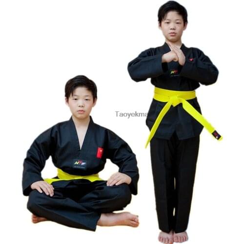 Long Sleeve tae kwon do set clothes Adult Chilren Taekwondo Uniform Men Women Taekwondo Dobok Suit Wu Shu Clothing 110-180cm