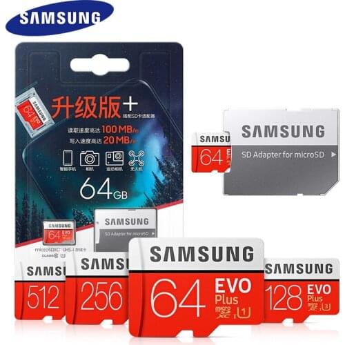 SAMSUNG micro sd card EVO Plus 128GB 100MB/s memory card 64GB 256GB C10 UHS-I cartao de memoria Microsd SD/TF Card for shipping