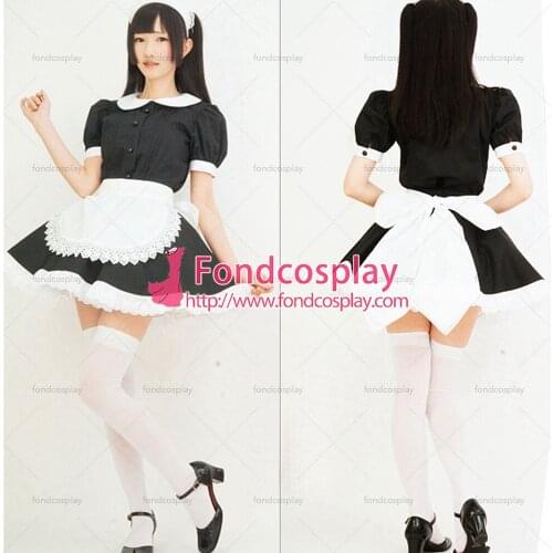 Sissy maid satin dress lockable Uniform cosplay costume Tailor-made[G2226]