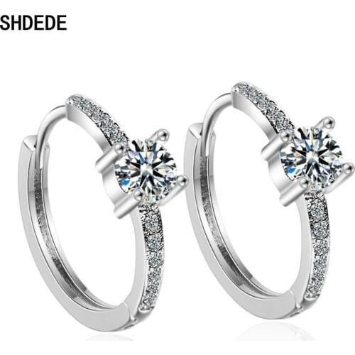 SHDEDE Small Hoop Earrings For Women Embellished With Crystals From Swarovski Female Party Fashion Jewelry Brithday Gift -WH538