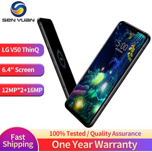 Original Unlock LG V50 ThinQ V500N 6.4 Inch NFC 5G Phone 6GB RAM 128GB ROM Android Octa Core Dual Front 3 Rear Camera CellPhone