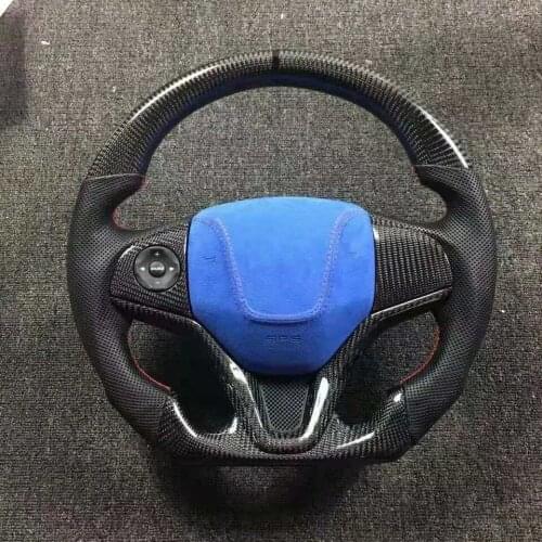 F1 Racing Carbon Fiber Sports Perforated Leather Steering Wheel Alcantara for 4th Generation Honda Fit VEZEL GK5 2016-2020