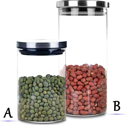 Sized Heat Resistant Glass Candy Food Tea Candy Storage canister w/ Lid