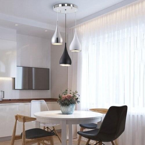 Nordic Iron Pendant Light Modern E27 Creasive Bedroom Pendant Lamp Living Room Kitchen Island Bar Cafe Decor LED Hanging Lamps