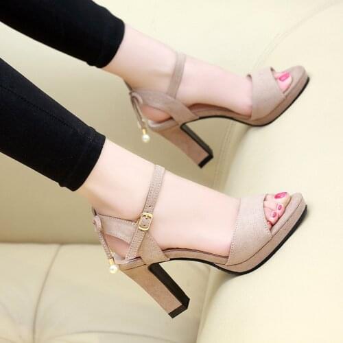 Women Sandals Ankle Strap Summer Shoes Woman High Heels Sandals Plus Size 40 Chaussures Femme Open Toe Women Summer Sandals