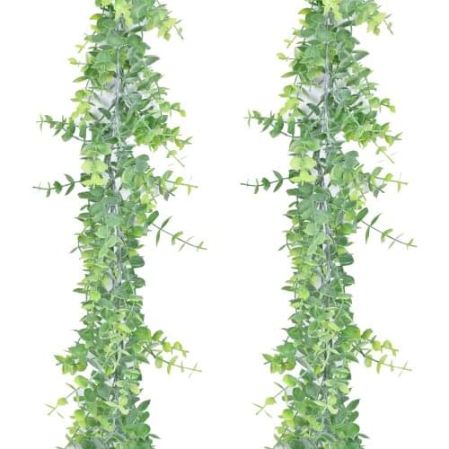 1.8M Artificial Eucalyptus Leaves Garland with Willow Vines Twigs Leaves for Wedding Party Table Runner Greenery Garland Indoor