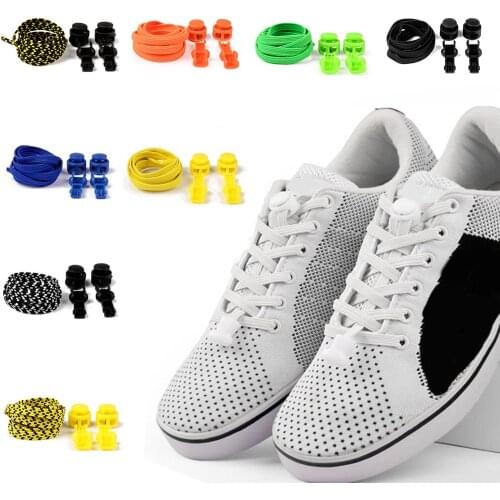 1Pair Sneaker ShoeLaces Elastic No Tie Shoe Laces Flat Stretching Lock Lazy laces Quick Shoelace Shoestrings Sports Trainer
