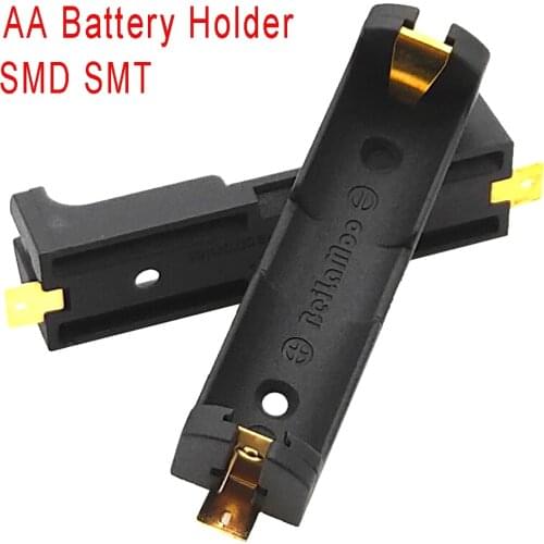 1Pcs High Quality Gold Plated SMT SMD 1 AA Battery Holder Battery Box Battery Case
