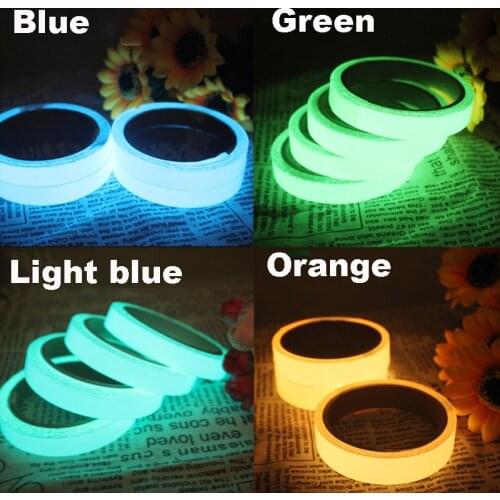 10M Glow In The Dark Luminous Wall Sticker Tape Green Blue Fluorescent Adhesive Tape for Warning Stage Party Home Decor Stickers