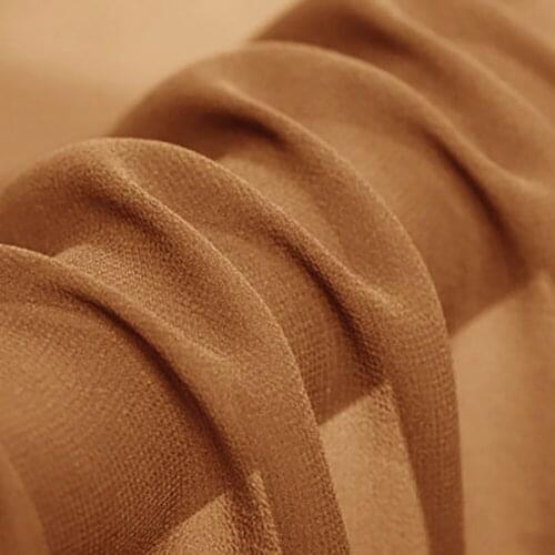 100% SILK GEORGETTE 8 m/m Width-114 cm/100% Natural Pure Silk Chiffon Brocade Wedding Dress Fabric Supplier Coffee NO 25