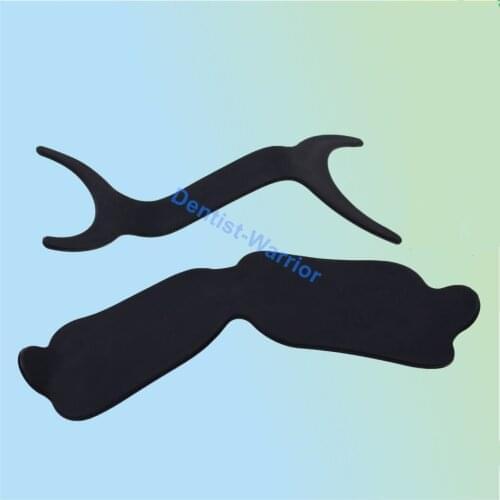 2~10Sets Bendable Dental Black Background for Photographic Contrast Soft Silicone Lingual Stainless Inner 2Types/Set