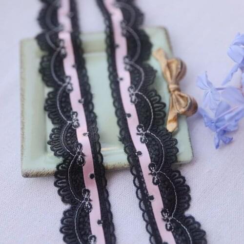 3Meters/lot Width 3cm Black Water Soluble Embroidered Lace Trim Butterfly Ribbons DIY Handmade Craft Clothes Sewing Accessories