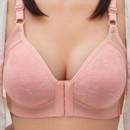 36-105 Plus Size Push Up Bra for Women Plus Size Bras Front Closure Wireless Underwear Sexy Bralette Top Soft Gather Brassiere