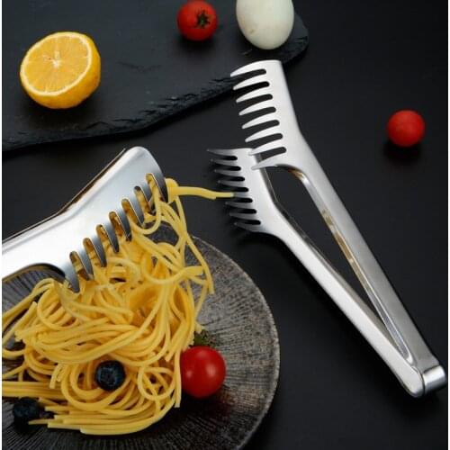 9 Inch Stainless Steel Noodle Tongs Pasta Spaghetti Tongs Food Clips Stainless Steel Handle Cooking Utensils Kitchen Accessories