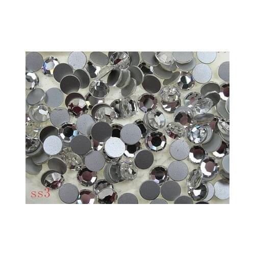 Free Shipping 1440pcs/Lot ss3 (1.3-1.5mm) Crystal Clear Flat Back Nail Art Non Hot Fix Glue on Rhinestones