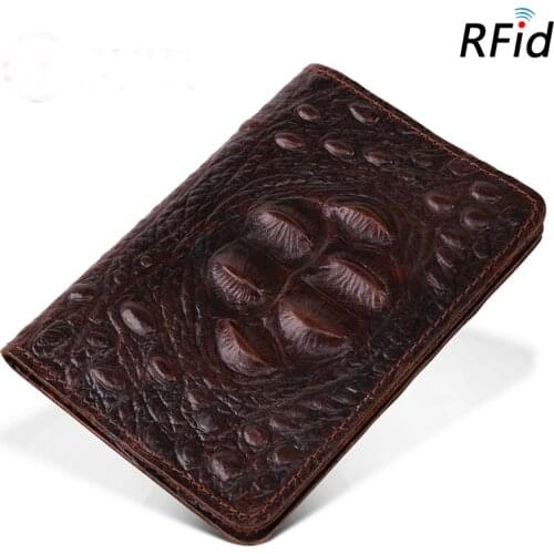 Hot Sales Cowhide Leather RFID Protection Card Wallets Guaranteed New Arrivals Crocodile Head Unisex Travelling Passport Covers