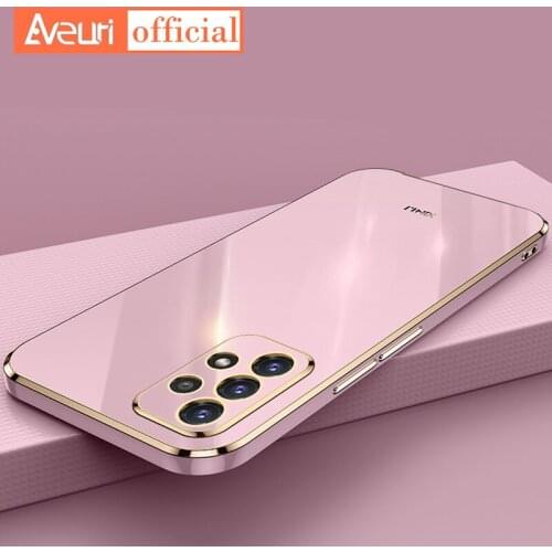 Plating Silicone Phone Case For Samsung Galaxy A22 A32 A52 A72 A82 Quantum 2 Cover Luxury Ring Holder Protection TPU Case Coque