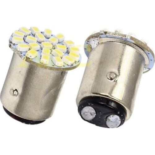HK Post 100X S25 P21/5W 1157 BAY15D 22 SMD 1206 3020 LED 22SMD Car Turn signal light Wedge Led lamp White Red Blue Yellow DC12V