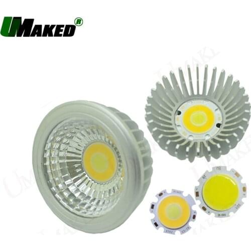 2pc 3W 5W Dia 62x63mm Alumimun LED COB Lamp Head Kits light mount Base Spotlight/led Bulb Case+heat sink PCB+Lens free shipping