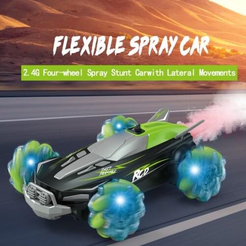 2021 RC Cars 4WD 2.4G Drift Stunt RC Car 360 Degree Rotating Spray Off-road 2 Battery Racing Car High Speed Gift For Boy