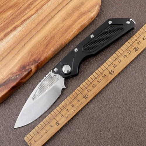 Multifunctional outdoor portable D2 blade aluminum handle folding knife sharp tactical camping hunting self-defense EDC tool