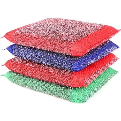 Pots Cleaning Scourer Reusable Pans Steel Wool Sponge Rub Washable Scrubber Kitchen Accessories Domestic Utilities For Washing