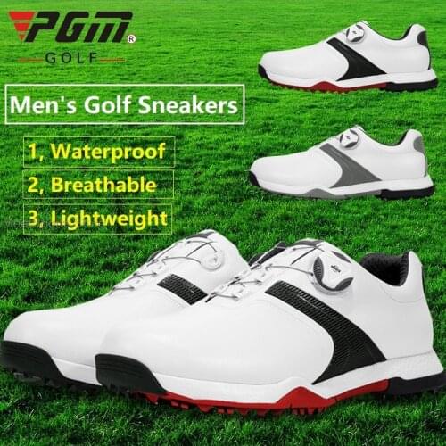 2021 Pgm Mens Golf Shoes Breathable Sports Training Shoes Male Waterproof Sports Golf Sneakers Spikes Non-Slip Athletic Trainer
