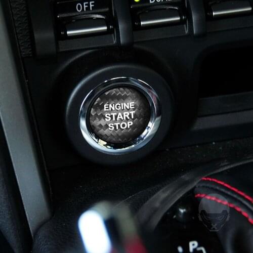 Sticker Cover Trim Car Styling Accessories Carbon Fiber Car Engine Start Stop Button Sticker Cover for Subaru BRZ 2013-2019