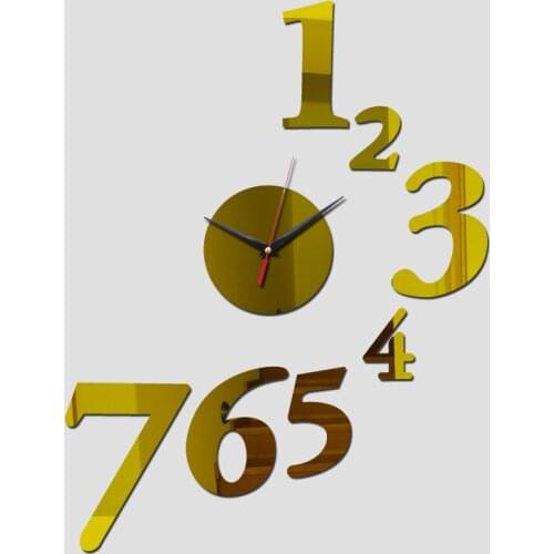 New Acrylic Mirror Clock Wall Stickers Home Decor Watch Clocks Modern Horloge Reloj Pared Living Room Quartz