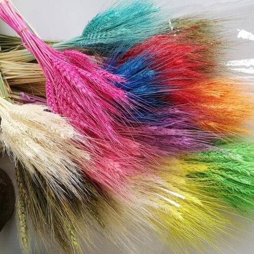 50pc natural wheat ear rice ear dried flower wedding party opening decoration plastic artificial flower home bouquet fake flower