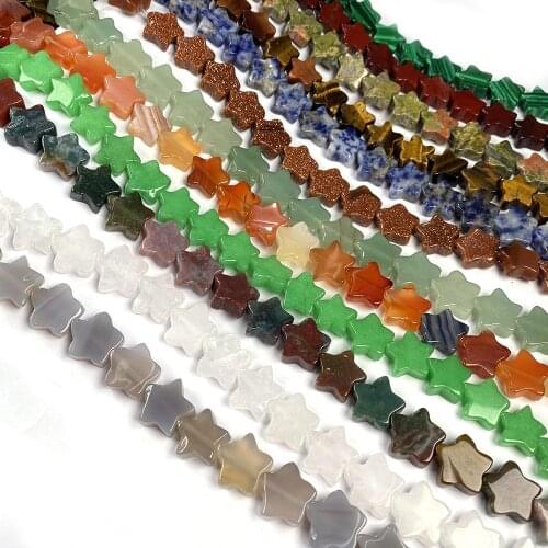 Natural Stone Loose Beads Five-pointed Star Agated for Jewelry Making DIY Necklace Bracelet Accessorie Size 4x10x5mm