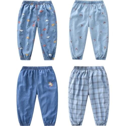 2021 New Childrens Jeans Loose Pants for Kids Boys Girl Trousers All-match Casual Pants Girls Clothes Childrens Mosquito Pants