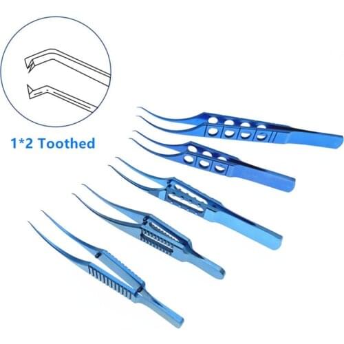 Ophthalmic Forceps Titanium Colibri beaked Toothed Forceps Fine Pierse Tips Tweezers Dental Ophthalmic Surgical Instrument