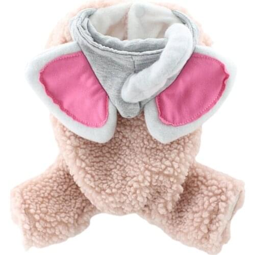 Pet Dog Autumn Winter Jumpsuit Chihuahua Elephant Hat Style Warm Costume Four-legged Coat For Small and Large Dogs