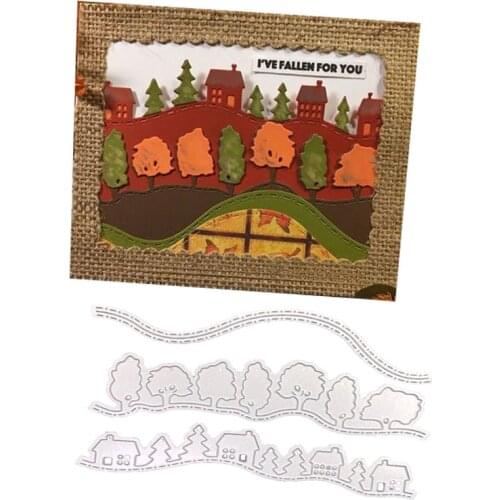 Julyarts Dies Scrapbooking Carbon Steel Cutting Dies 3pcs/set House Tree DIY Embossing Punch Knife