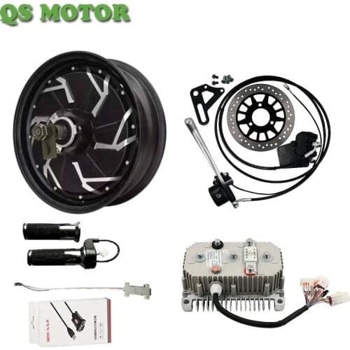 QSMOTOR 12inch 3000W 40H V4 Hub Motor Conversion Kits max. speed 100kph for electric motorcycle scooter