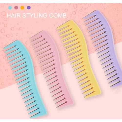 Comb Fresh Plastic Hair Styling Wide Teeth Comb Home Hair Salon Hairdressing Tools Salon Hair Care Styling Tool