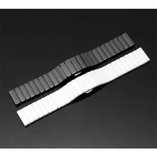 22mm Ceramic Watchband for Samsung Gear S3 Classic/Frontier 20mm Porcelain Watchband Steel Butterfly Buckle for Samsung gear S2
