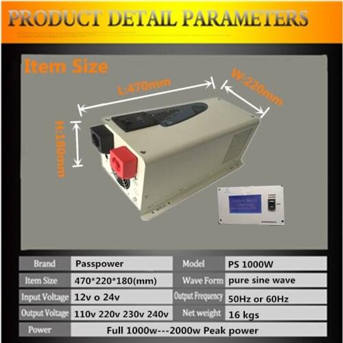 Off grid inverter 1000w low frequency inverter pure sine wave 24v to 230v
