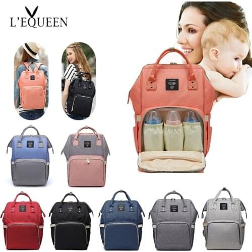 Lequeen Fashion Mummy Maternity Nappy Bag Large Capacity Nappy Bag Travel Backpack Nursing Bag for Baby Care Womens Fashion Bag