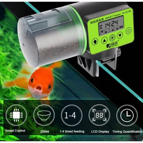 Smart Automatic Fish Feeder Aquarium Feeder Fish Tank Auto Feeding Dispenser with LCD Indicates Timer Aquarium Accessories
