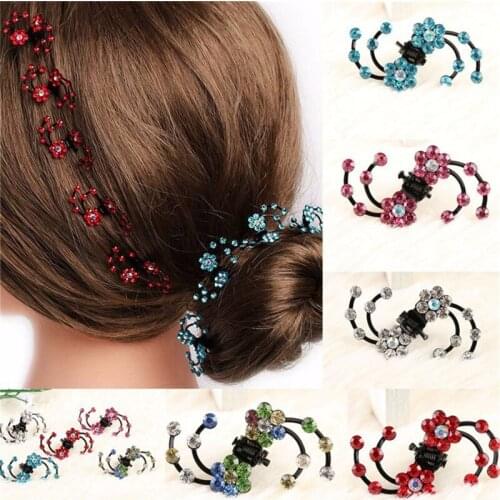 6PCS/1 pack Wedding Bridal Hair Claws Women Mini Headwear Rhinestone Snowflake Hair Clips Flower Hairpins Hair Accessorie