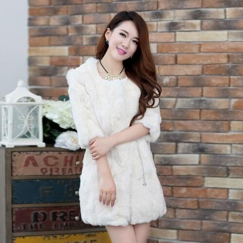 Fur Rabbit Real Coat Women 2020 Fashion Winter Warm Fur Jacket Female Long Overcoat Ladies Outwear Casacos HF15D210LW572