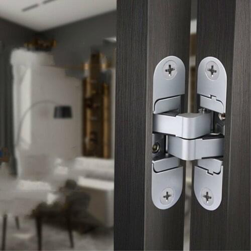 60kg Load interior folding wooden door Cross invisible hinge 180 degree mute sub lining decorative gate hidden hinge 2PCS
